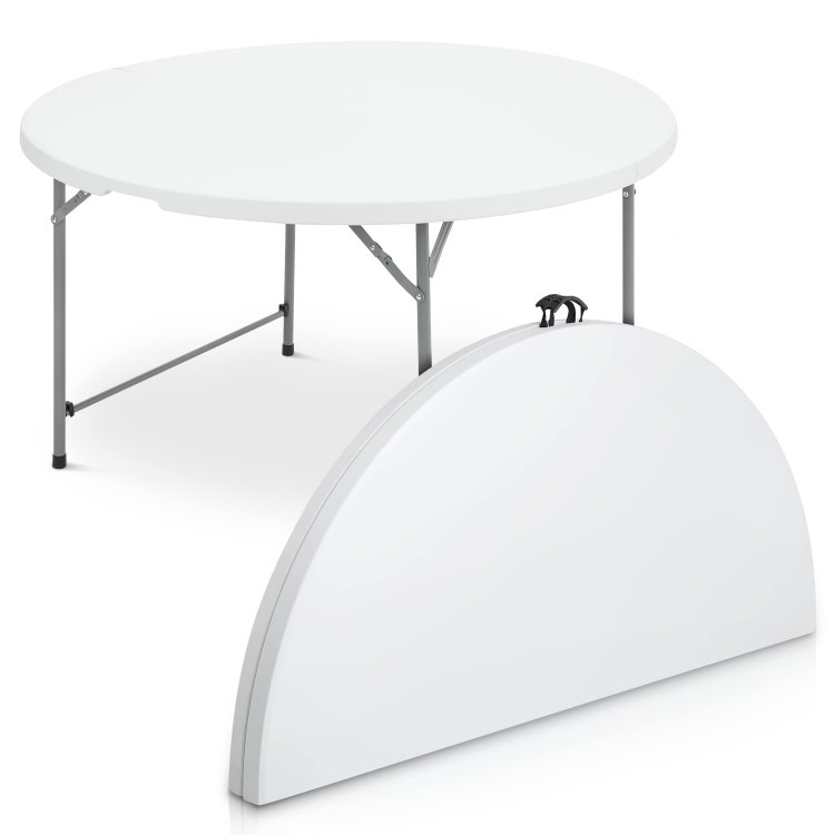 Round White Folding Table